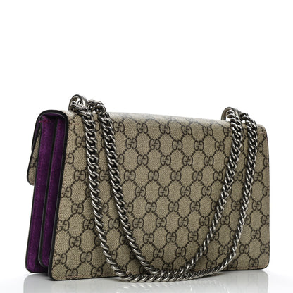 Gucci GG Supreme Monogram Embroidered Small Dionysus Shoulder Bag Purple 3 of 7