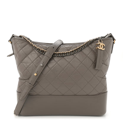 Chanel Aged Calfskin Quilted Large Gabrielle Hobo Grey 1 of 13