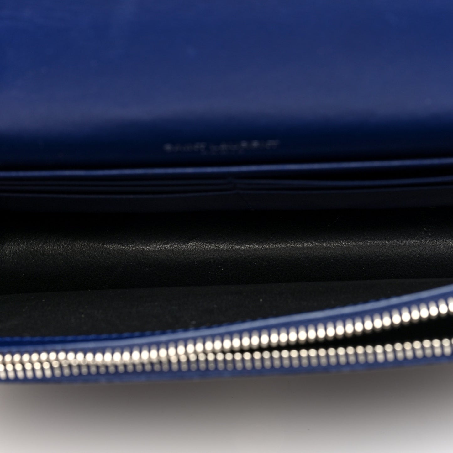 Calfskin Crocodile Embossed Kate Monogram Tassel Chain Wallet Royal Blue