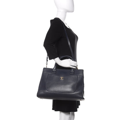 Chanel Grained Calfskin Large Neo Executive Shopper Tote Dark Blue 2 of 9