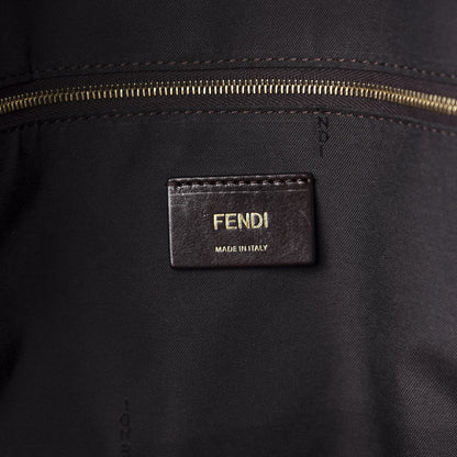 Fendi X FILA Glazed Fabric Vitello Century FF 1974 Mania Pouch Pocket Backpack Mogano Panna Blueberry 10 of 13