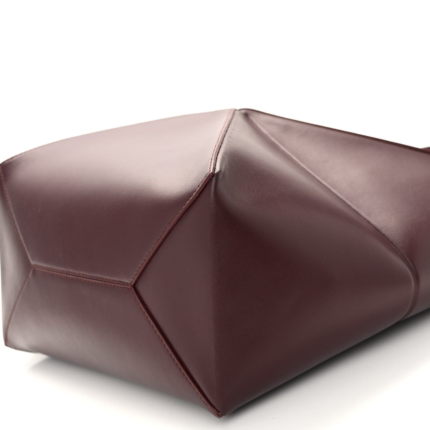 Shiny Calfskin Medium Puzzle Fold Tote Dark Burgundy