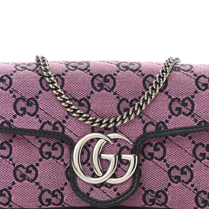 Gucci Monogram Multicolor Matelasse Diagonal Super Mini GG Marmont Shoulder Bag Pink Blue 8 of 10