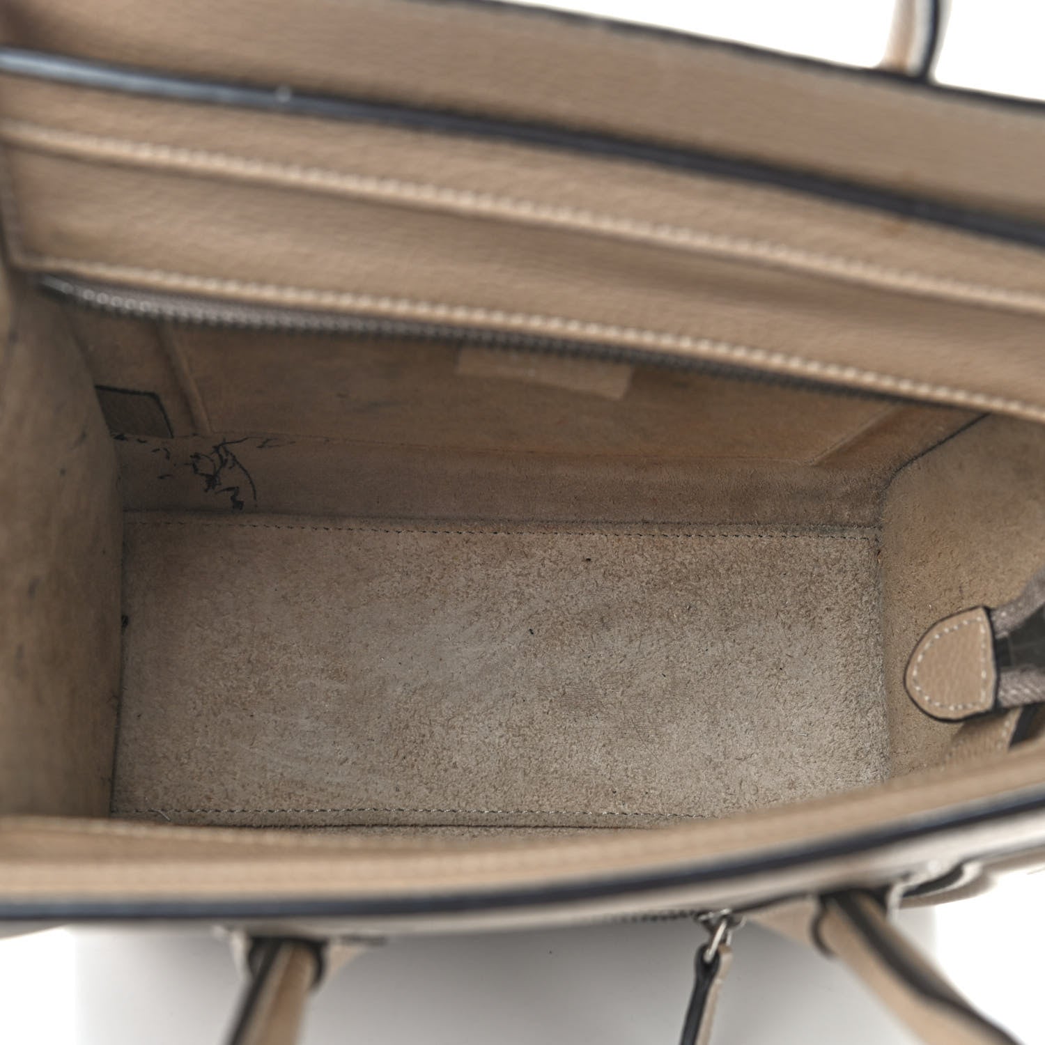 Celine Drummed Calfskin Nano Luggage Dune 5 of 16
