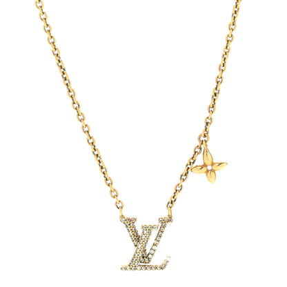Louis Vuitton Metal Crystal LV Iconic Necklace Gold 7 of 8