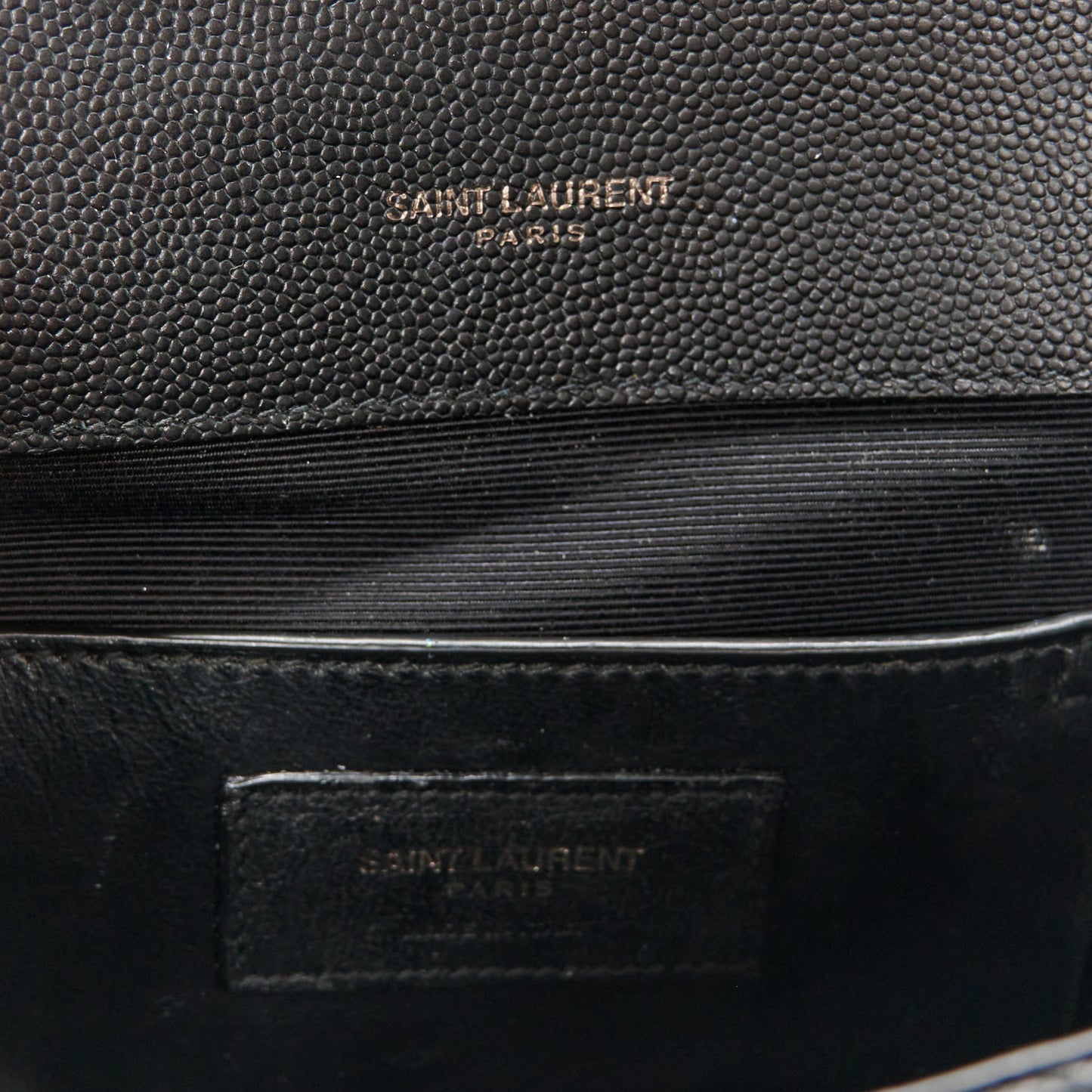 Grain De Poudre Textured Mixed Matelasse Triquilt Small Monogram Monochrome Satchel Black
