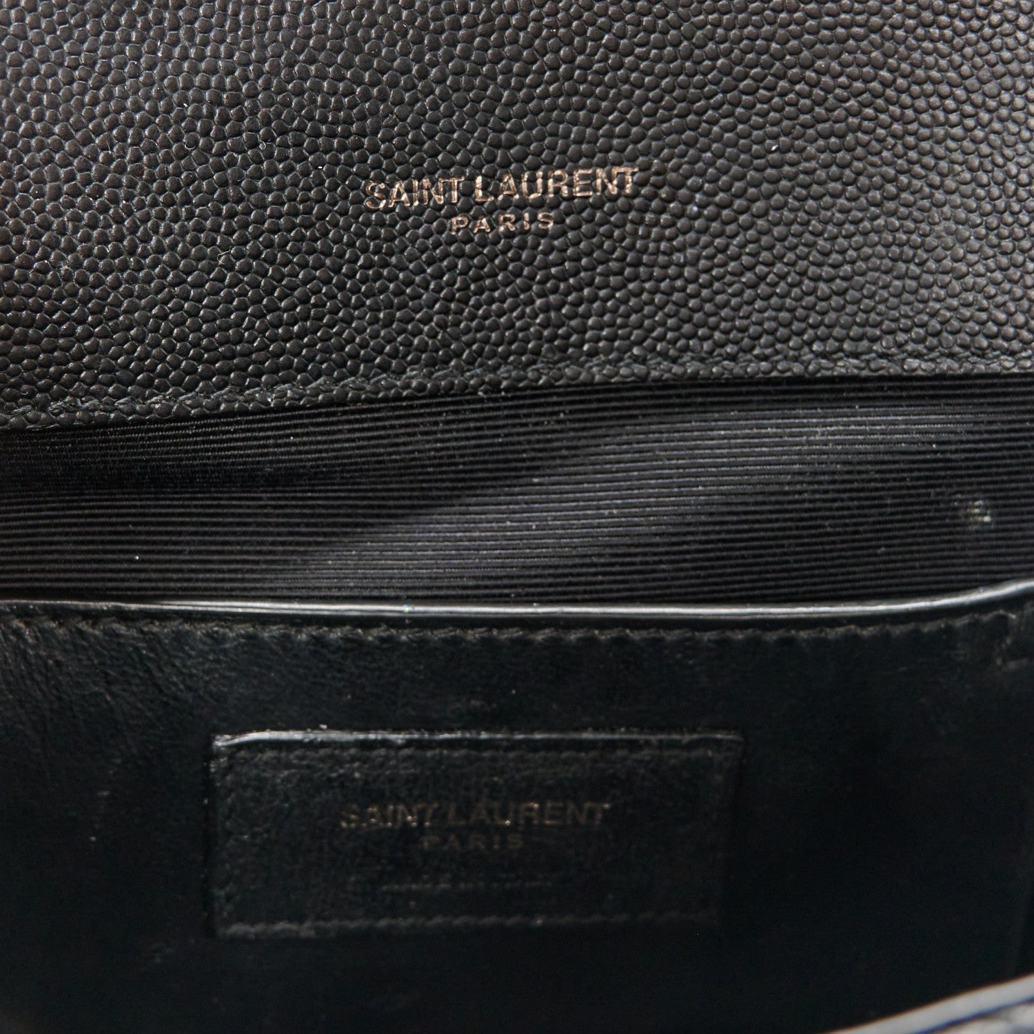 Saint Laurent Grain De Poudre Textured Mixed Matelasse Triquilt Small Monogram Monochrome Satchel Black 6 of 14