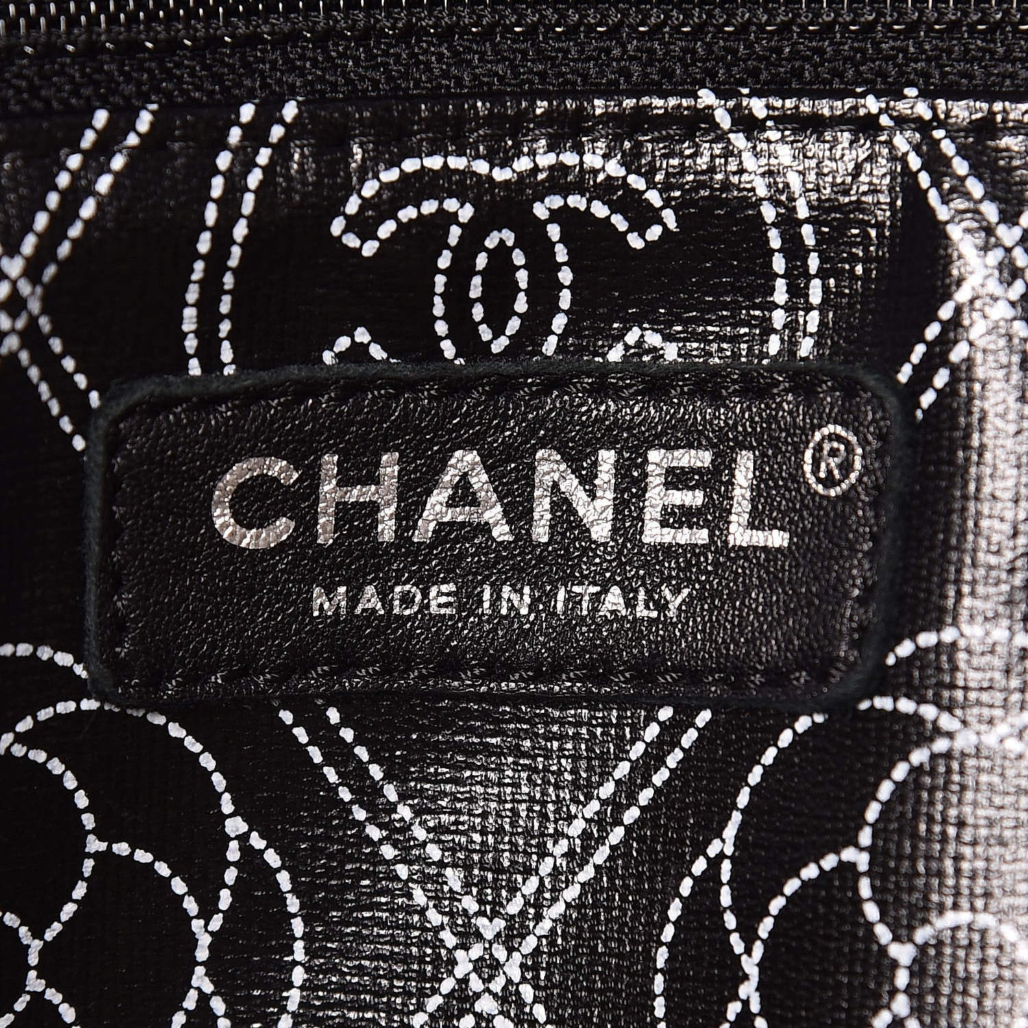 Chanel Coated Canvas Camellia Medium Shopping Tote Black Beige 7 of 10