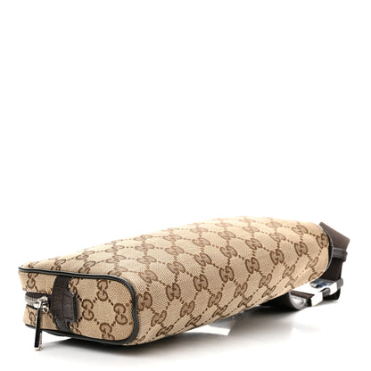 Gucci Monogram Dollar Calfskin Belt Bag Beige Ebony Testa di Moro Marrone Scuro 4 of 15
