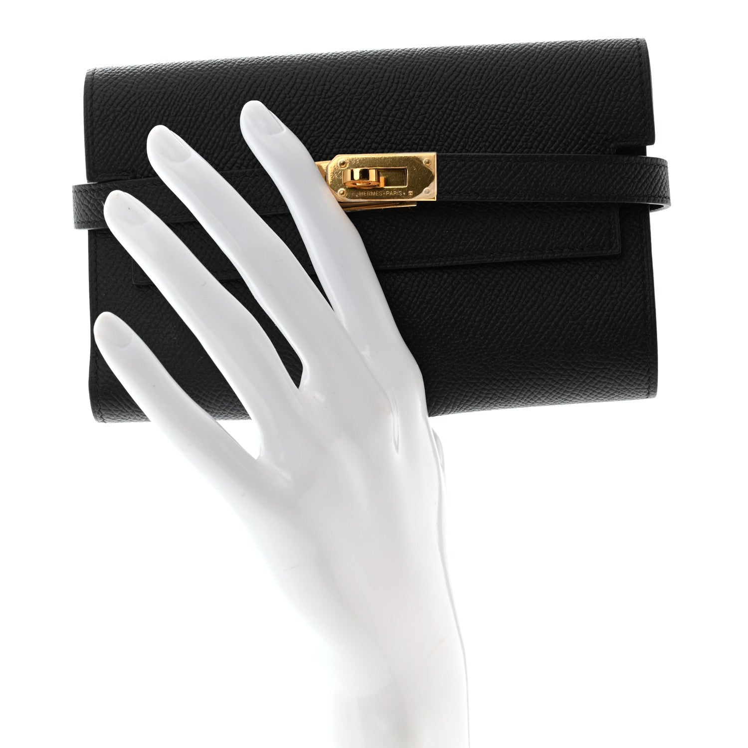 Hermes Epsom Medium Kelly Wallet Black 3 of 12