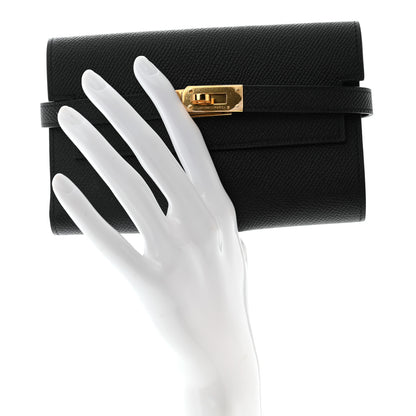 Hermes Epsom Medium Kelly Wallet Black 3 of 12
