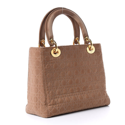 Christian Dior Nylon Cannage Medium Lady Dior Beige 3 of 11