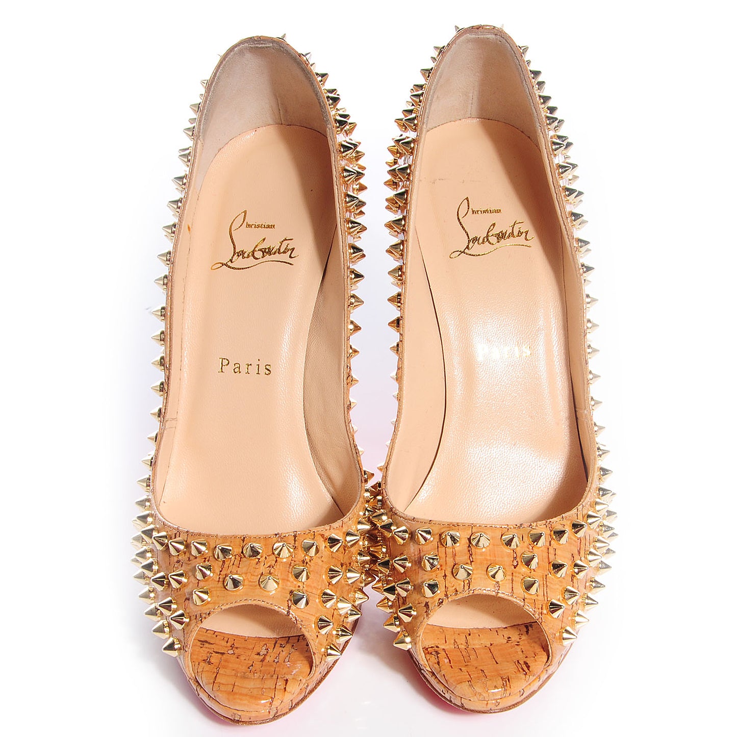 Shiny Cork Yolanda Spikes 120 Pumps 39 Natural