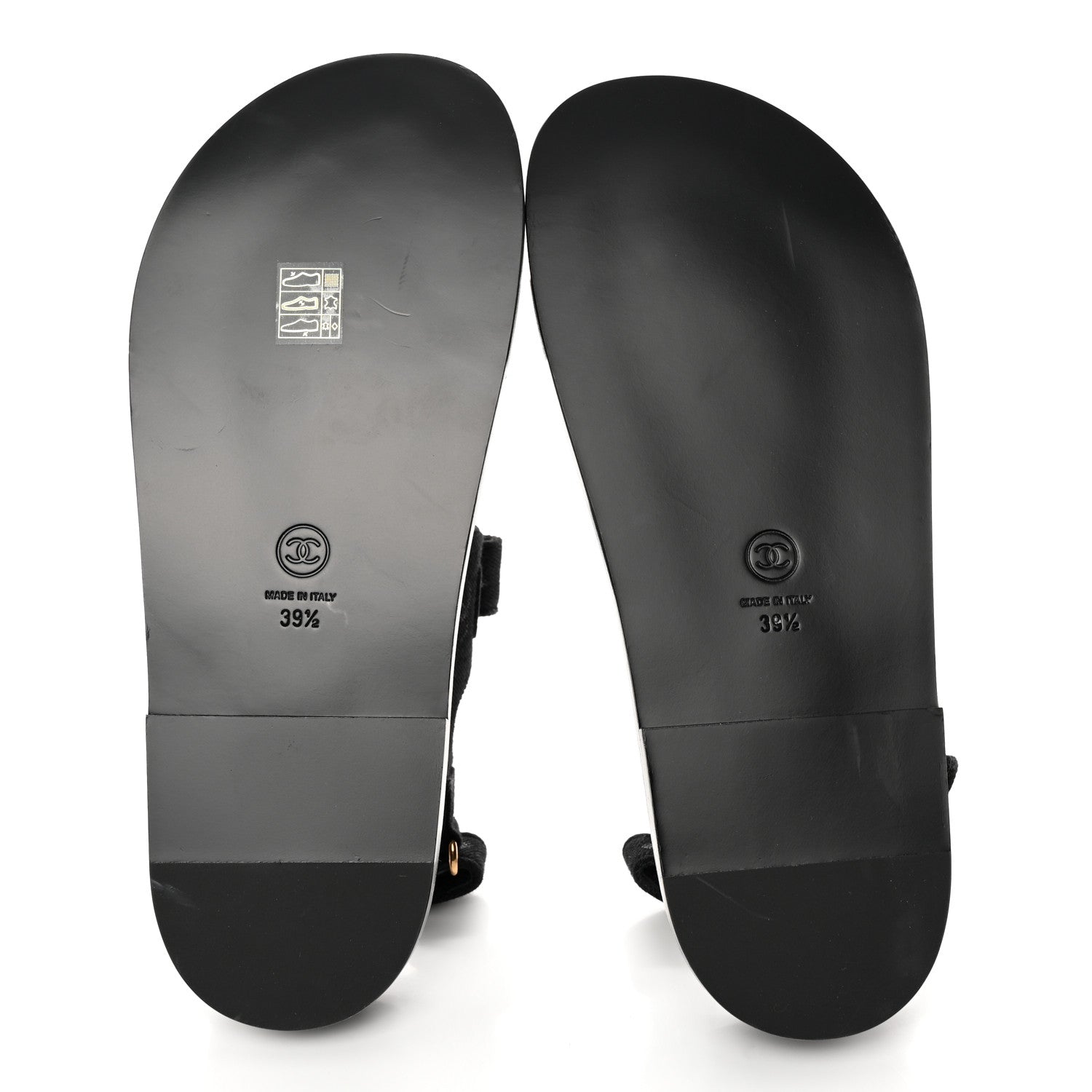 Chanel Denim Printed Dad Sandals 39.5 Black 5 of 8