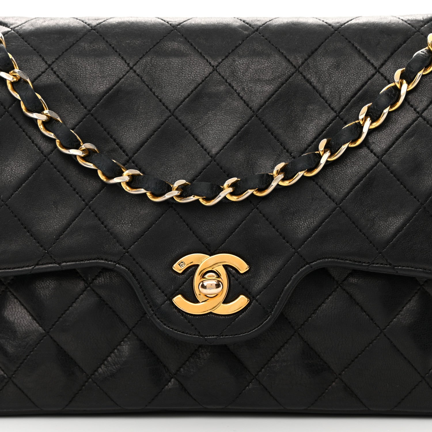 Chanel Lambskin Quilted Medium Double Flap Black 9 of 25