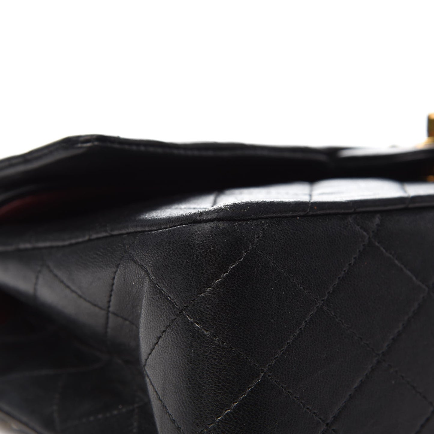 Lambskin Quilted Medium Double Flap Black