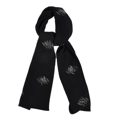 Chanel Cashmere Crystal Logo Scarf Black 1 of 3