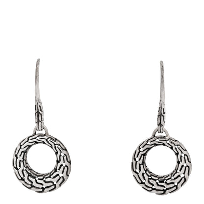 John Hardy Sterling Silver Classic Chain Filigree Circle Drop Earrings 1 of 4