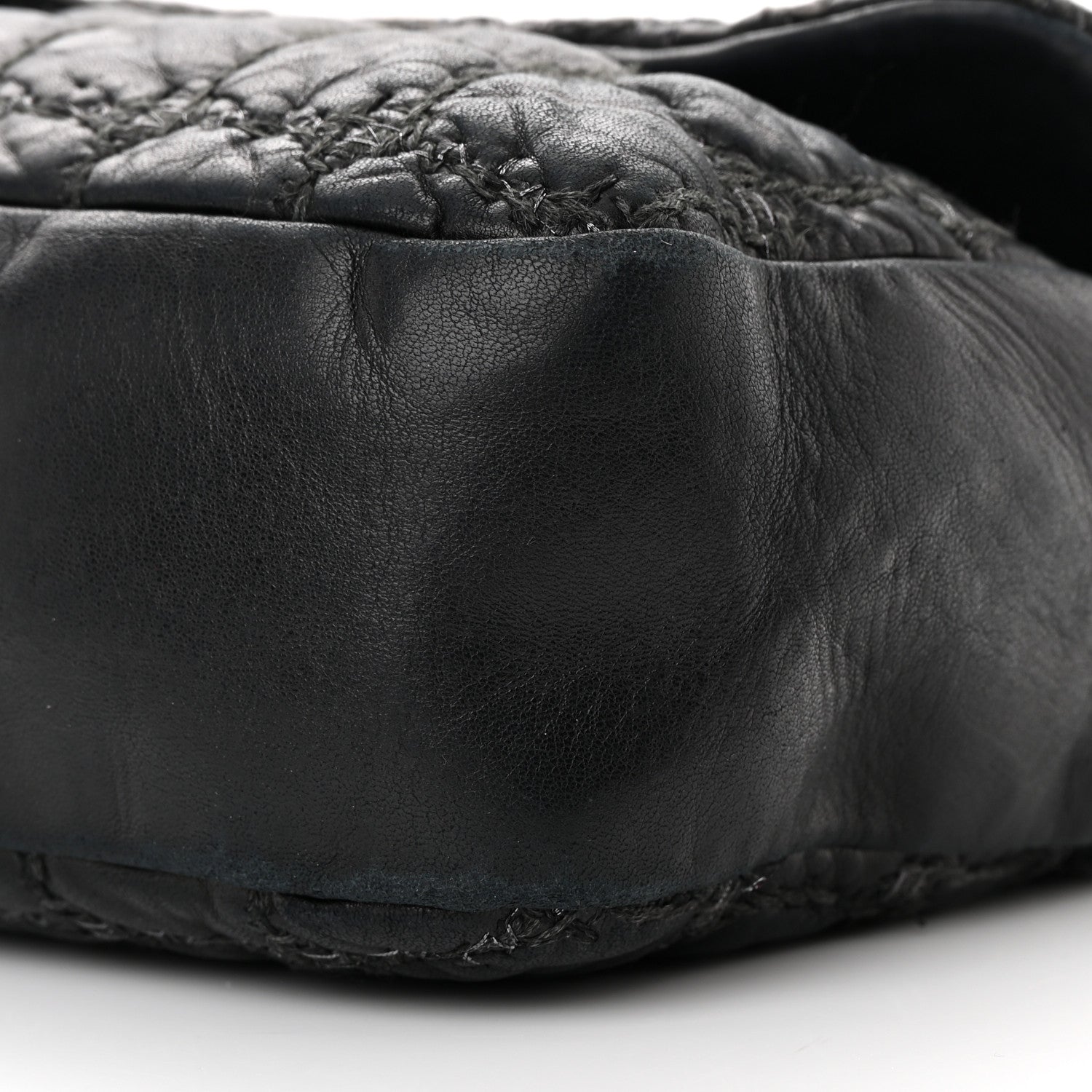 Chanel Lambskin Tweed Double Stitch Maxi Flap Black 10 of 16