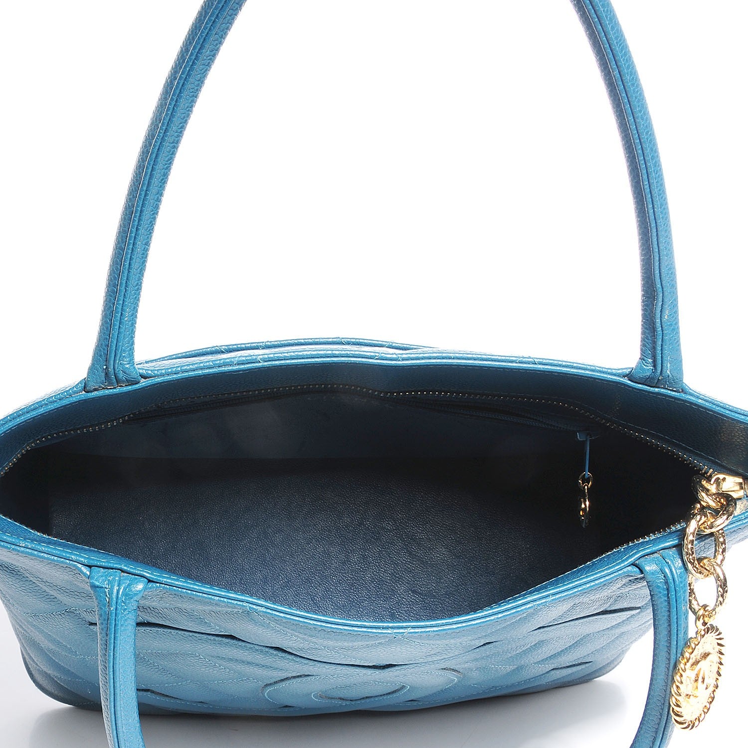 Chanel Caviar Medallion Tote Blue 7 of 7