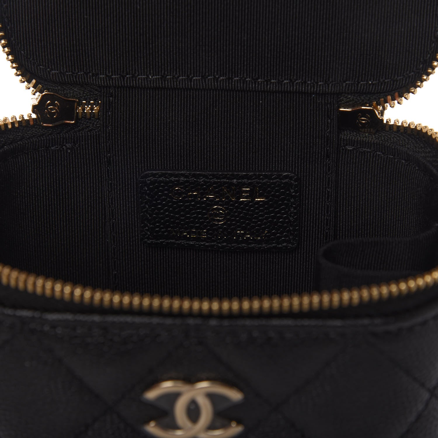 Chanel Caviar Quilted Mini Pearl On Top Vanity Case With Chain Black 8 of 10