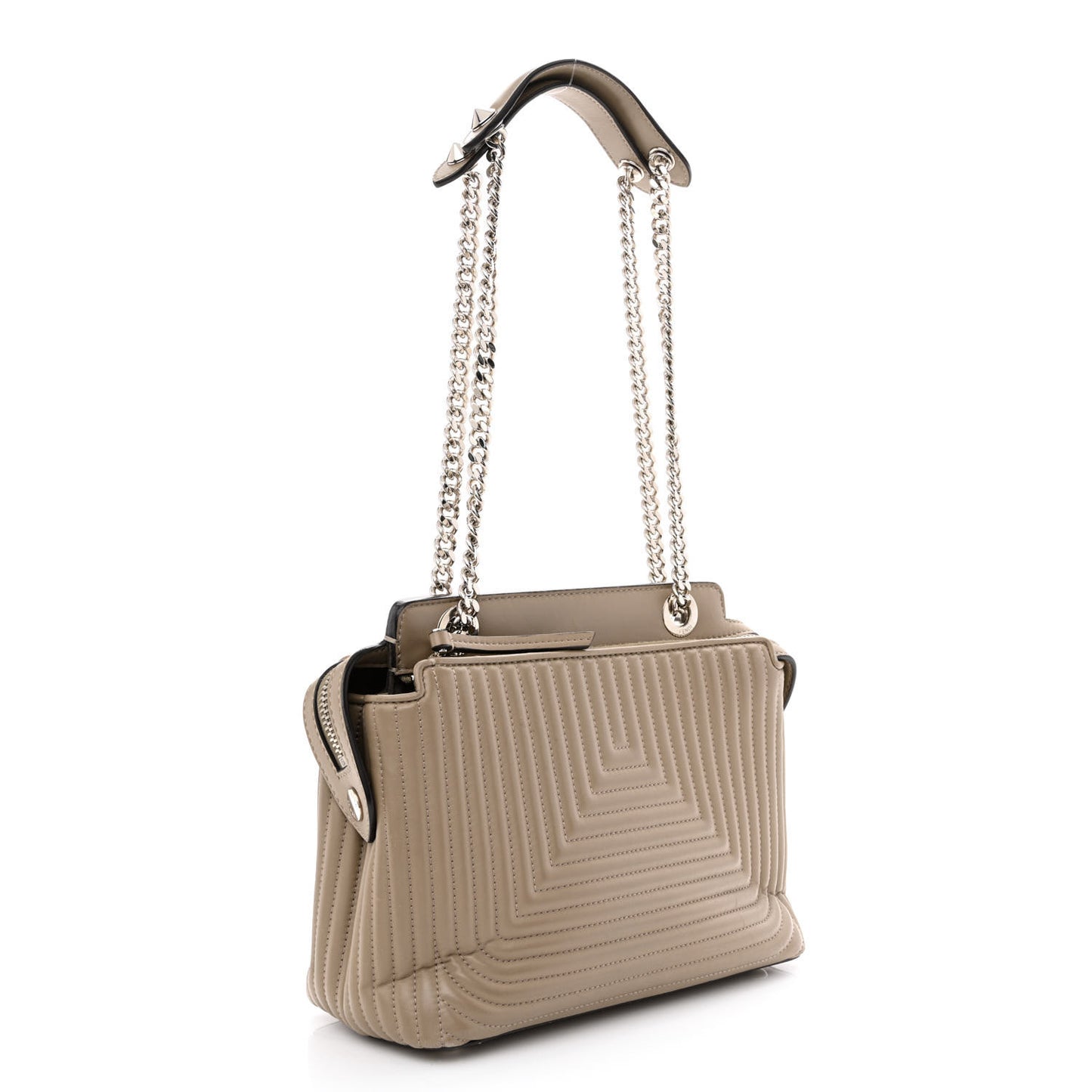 Shiny Nappa Trapuntata Small DotCom Click Chain Satchel