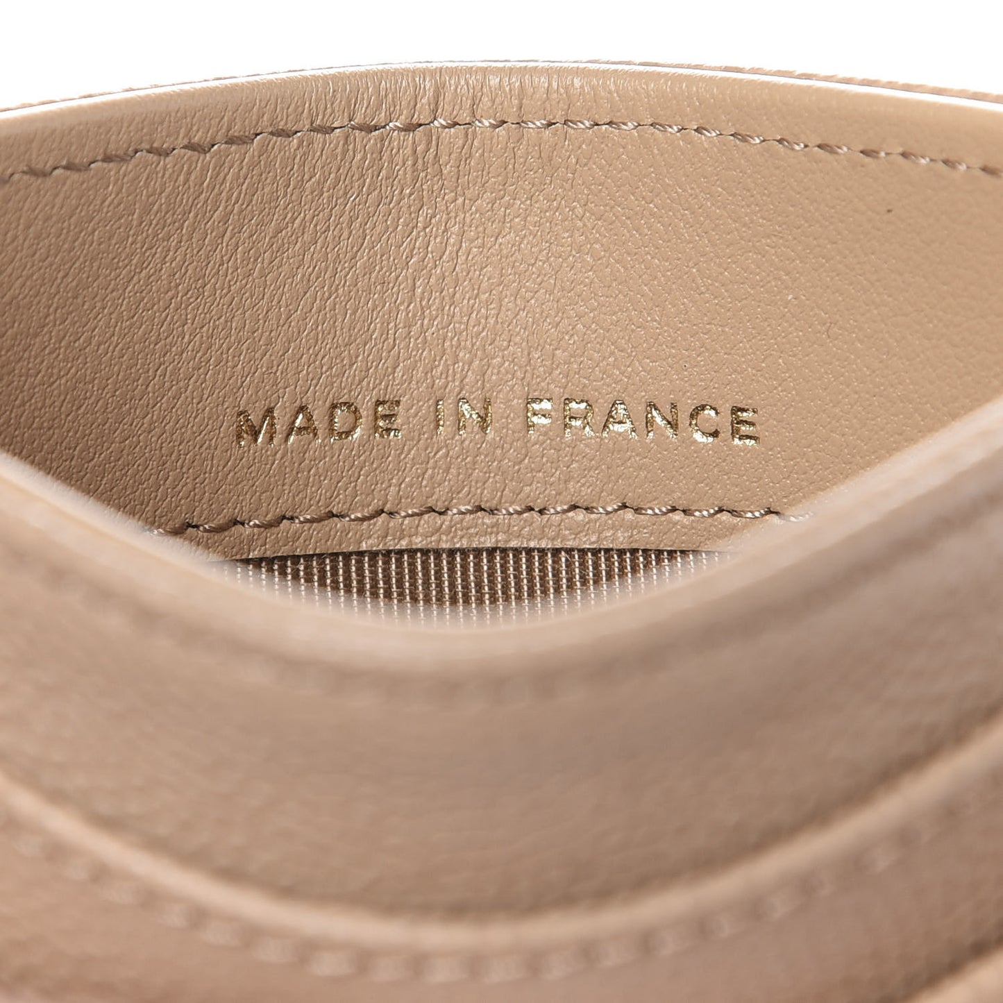 Caviar Quilted Card Holder Beige