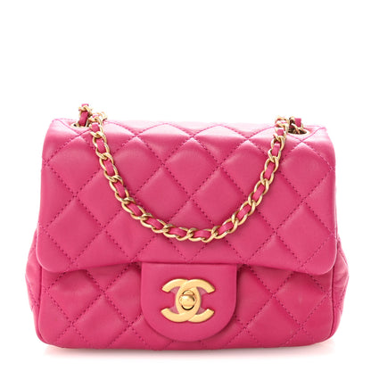 Chanel Lambskin Quilted Mini Pearl Crush Flap Fuchsia 1 of 10