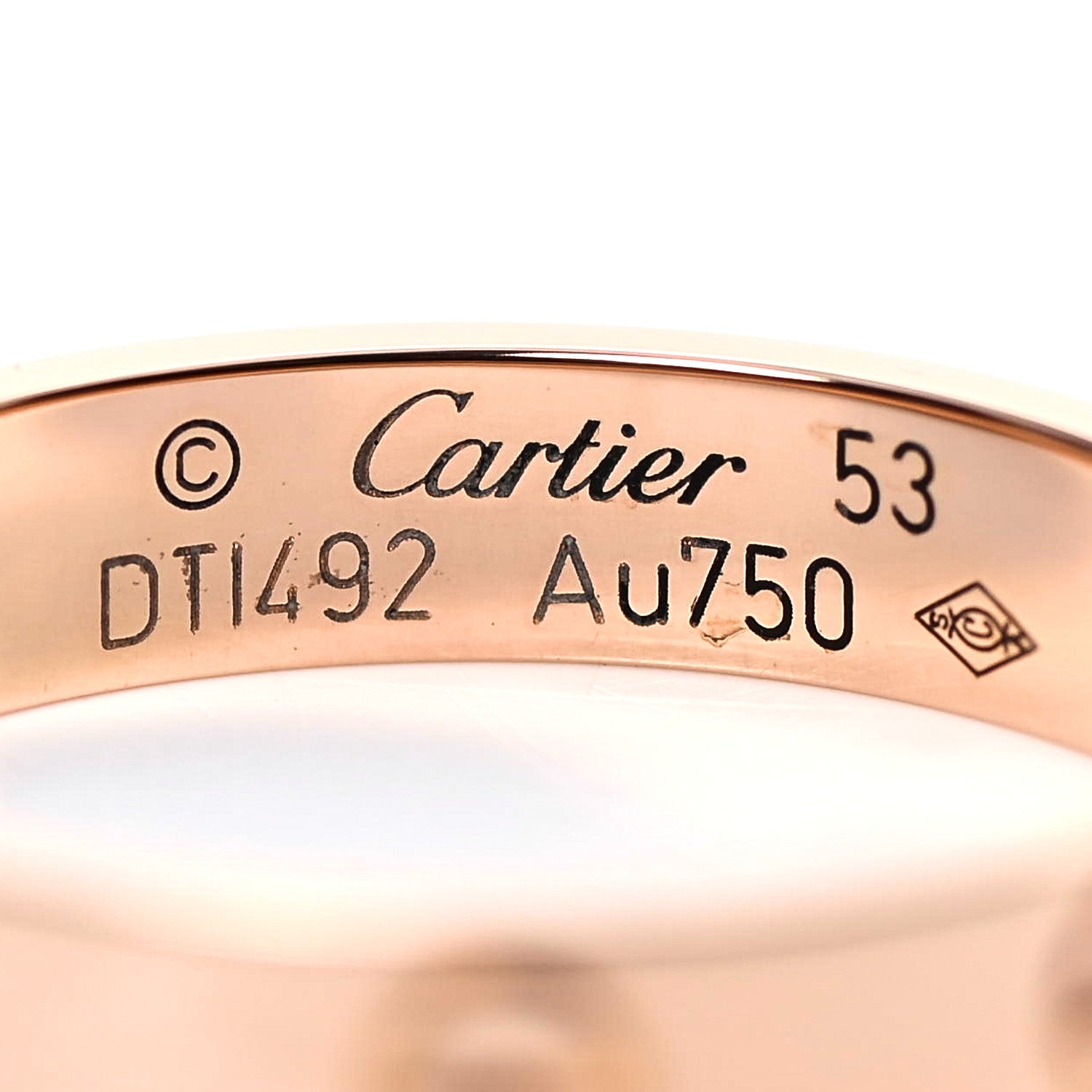 Cartier 18K Pink Gold 3.5mm LOVE Wedding Band Ring 53 6.5 4 of 5