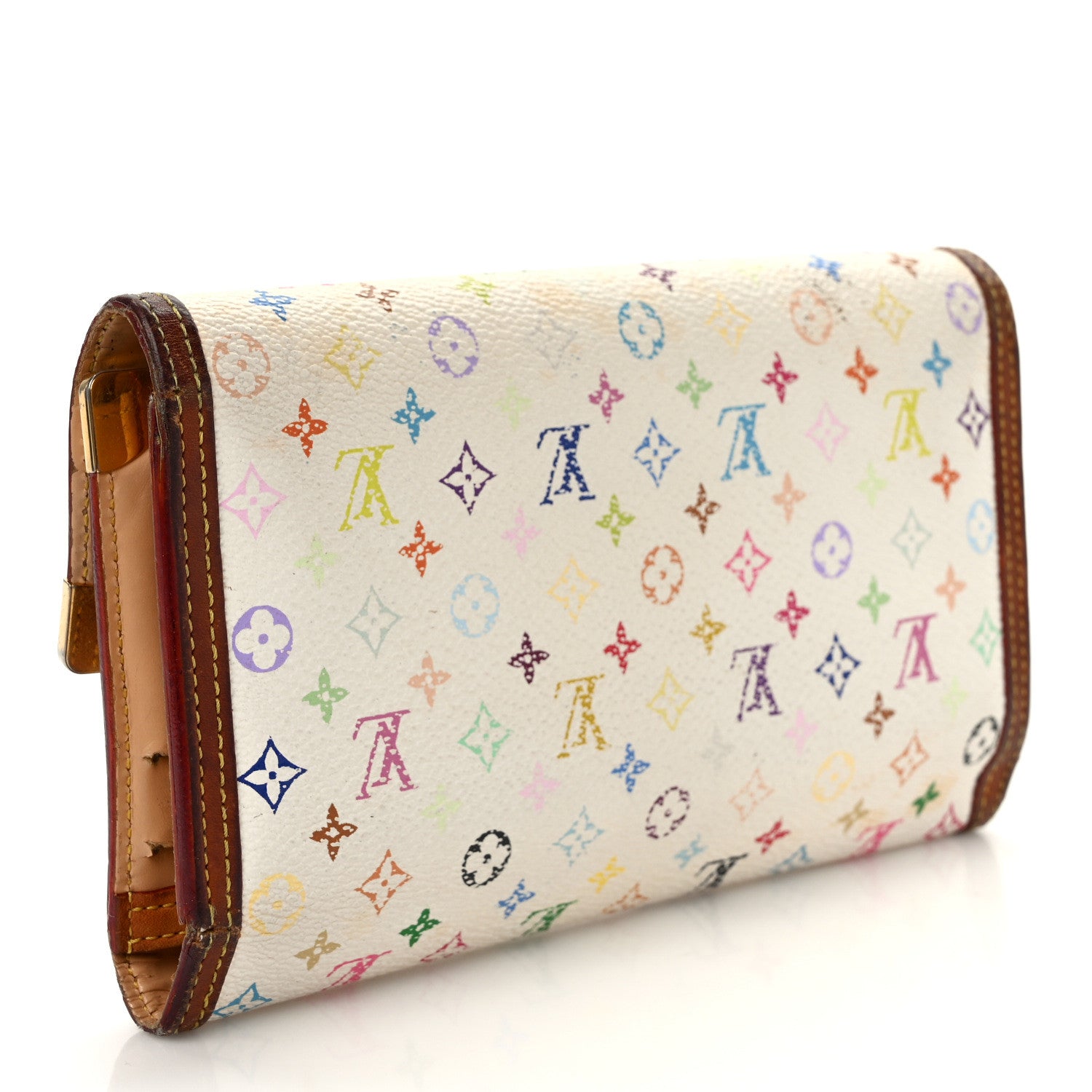 Louis Vuitton Monogram Multicolor Porte Tresor International Wallet White 3 of 9