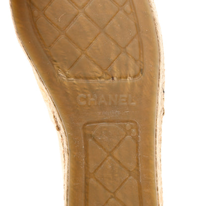 Chanel Laminated Lambskin Grosgrain CC Espadrilles 40 Gold Black 7 of 8