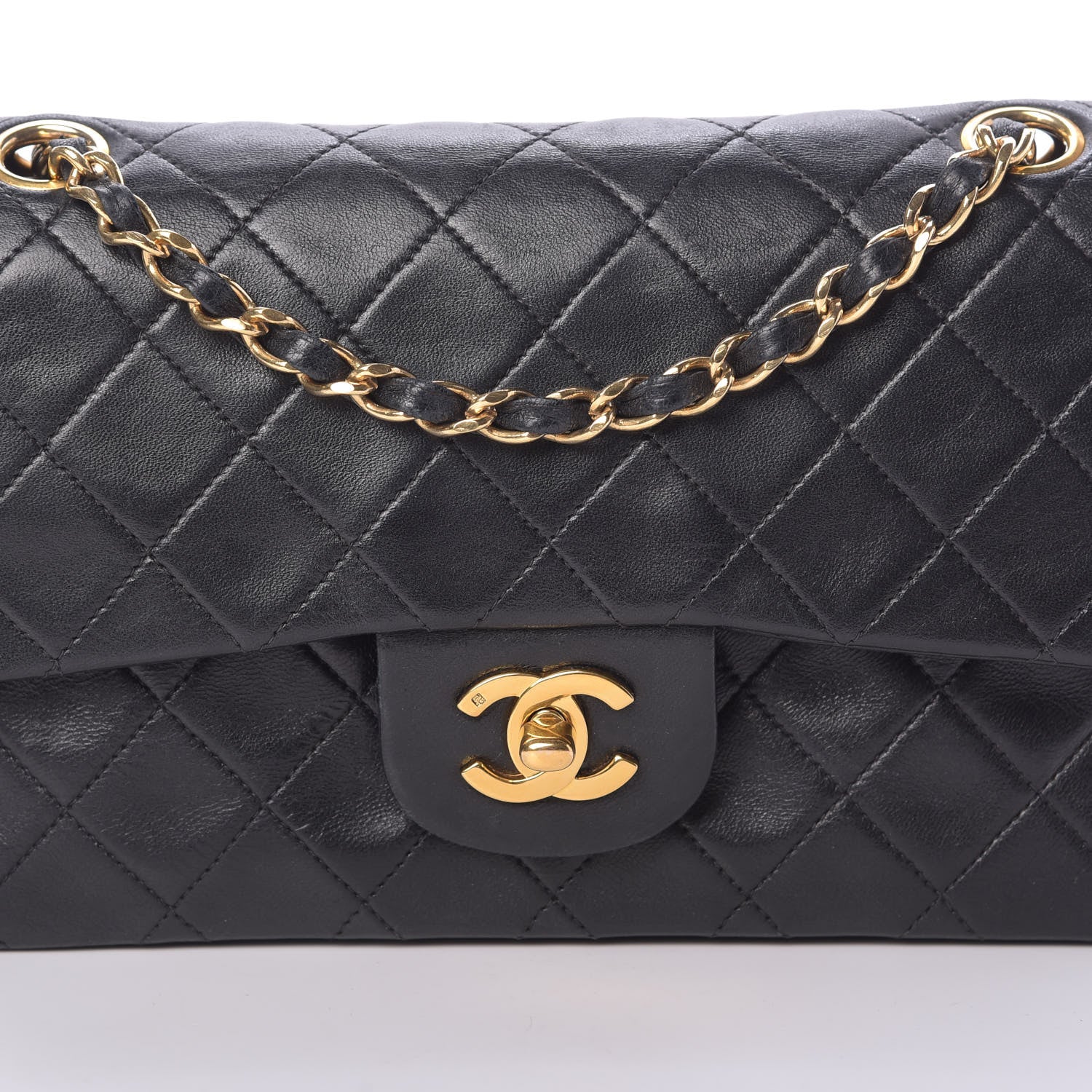 Chanel Lambskin Quilted Small Double Flap Black 9 of 17