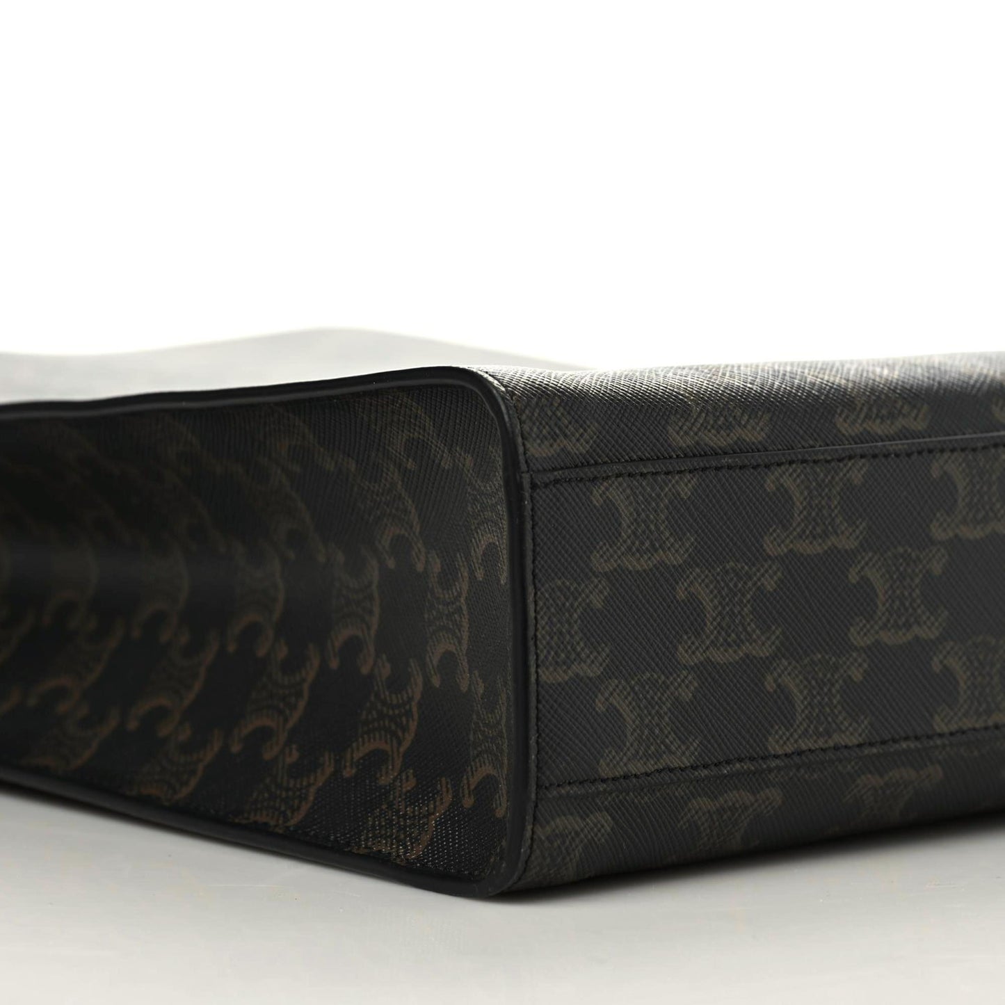 Triomphe Canvas Calfskin Medium Vertical Cabas Black
