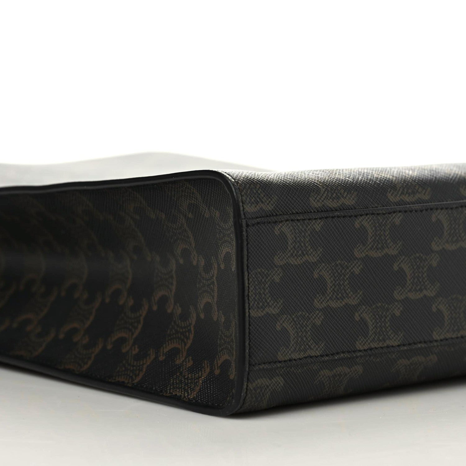 Celine Triomphe Canvas Calfskin Medium Vertical Cabas Black 5 of 7