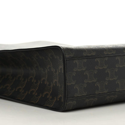 Celine Triomphe Canvas Calfskin Medium Vertical Cabas Black 5 of 7