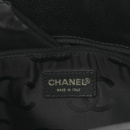 Chanel Caviar Wood CC Drawstring Bucket Bag Black 6 of 9
