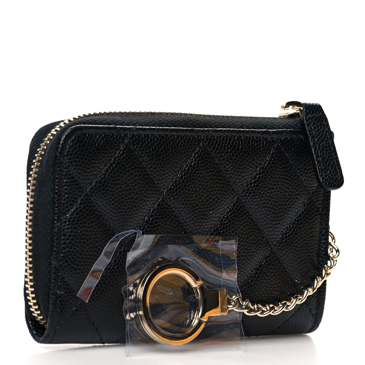 Chanel Caviar Quilted Zipped Key Holder Case Black 3 of 8