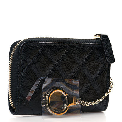 Chanel Caviar Quilted Zipped Key Holder Case Black 3 of 8