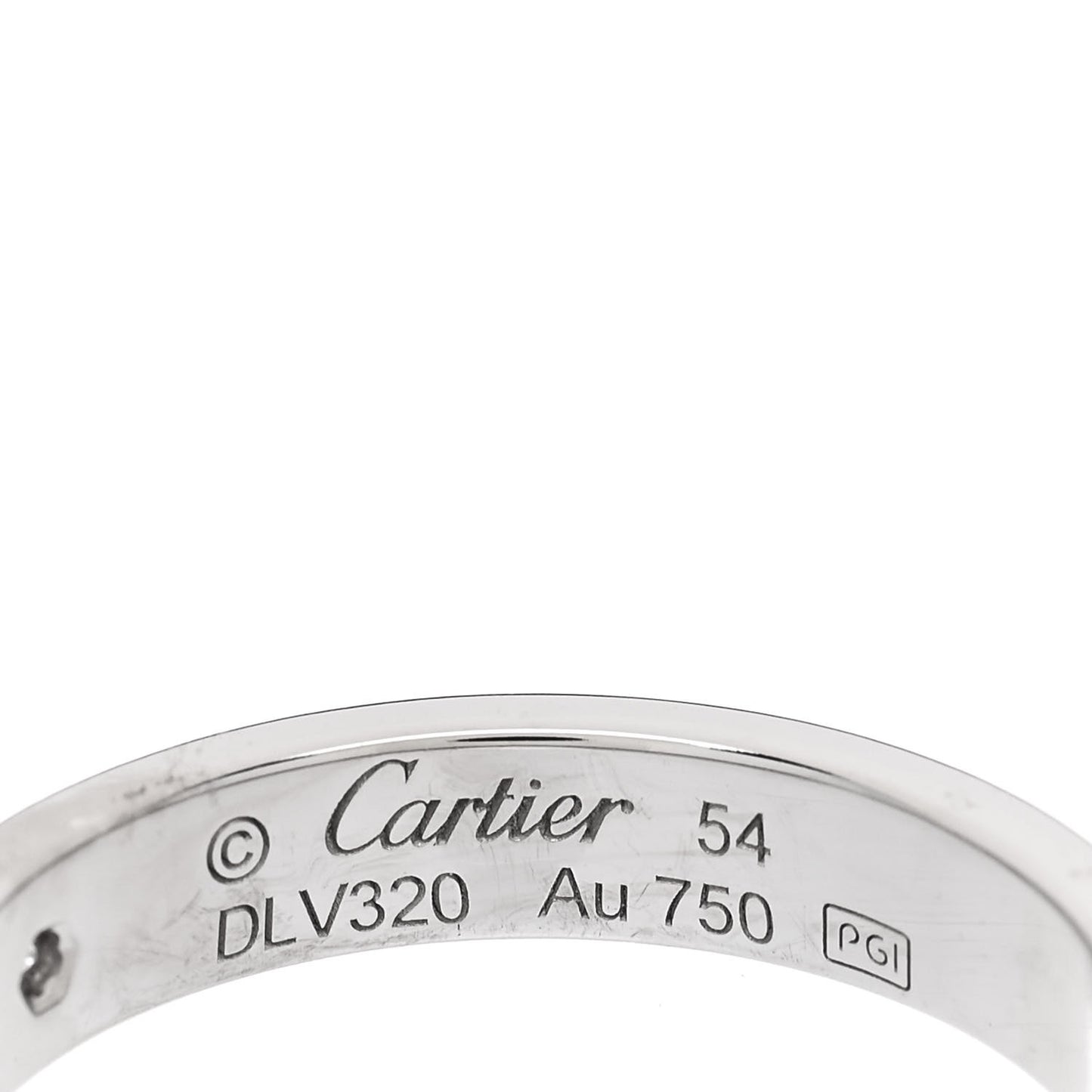 18K White Gold Diamond 4mm LOVE Wedding Band Ring 54 6.75