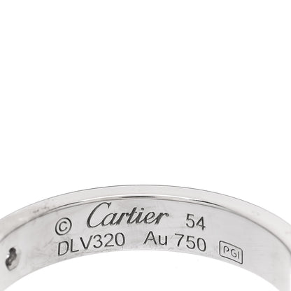 Cartier 18K White Gold Diamond 4mm LOVE Wedding Band Ring 54 6.75 4 of 5