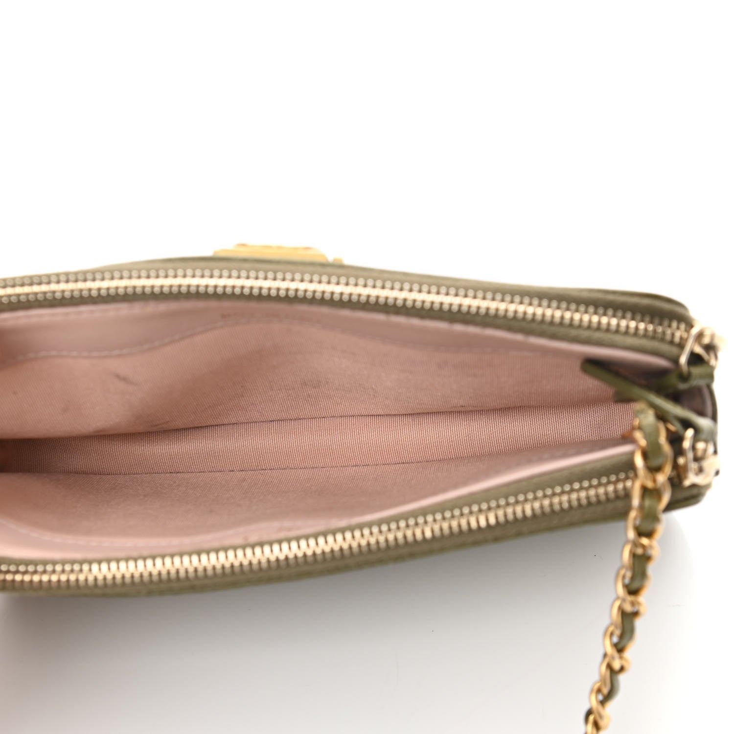 Chanel Caviar Quilted Small Boy Clutch With Chain Khaki 5 of 15