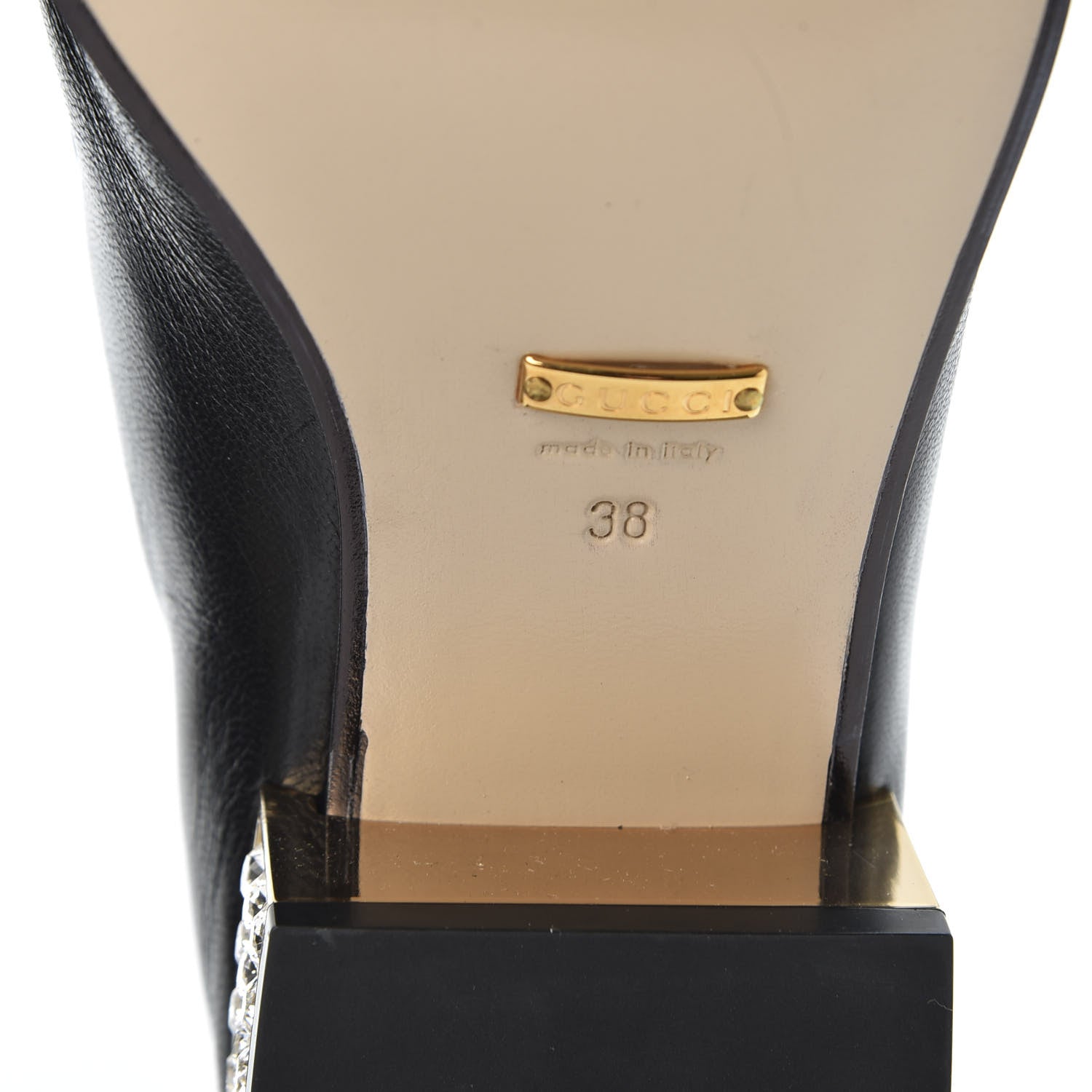 Gucci Goatskin Crystal Womens Horsebit Loafers 38 Black 6 of 8