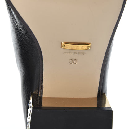 Gucci Goatskin Crystal Womens Horsebit Loafers 38 Black 6 of 8