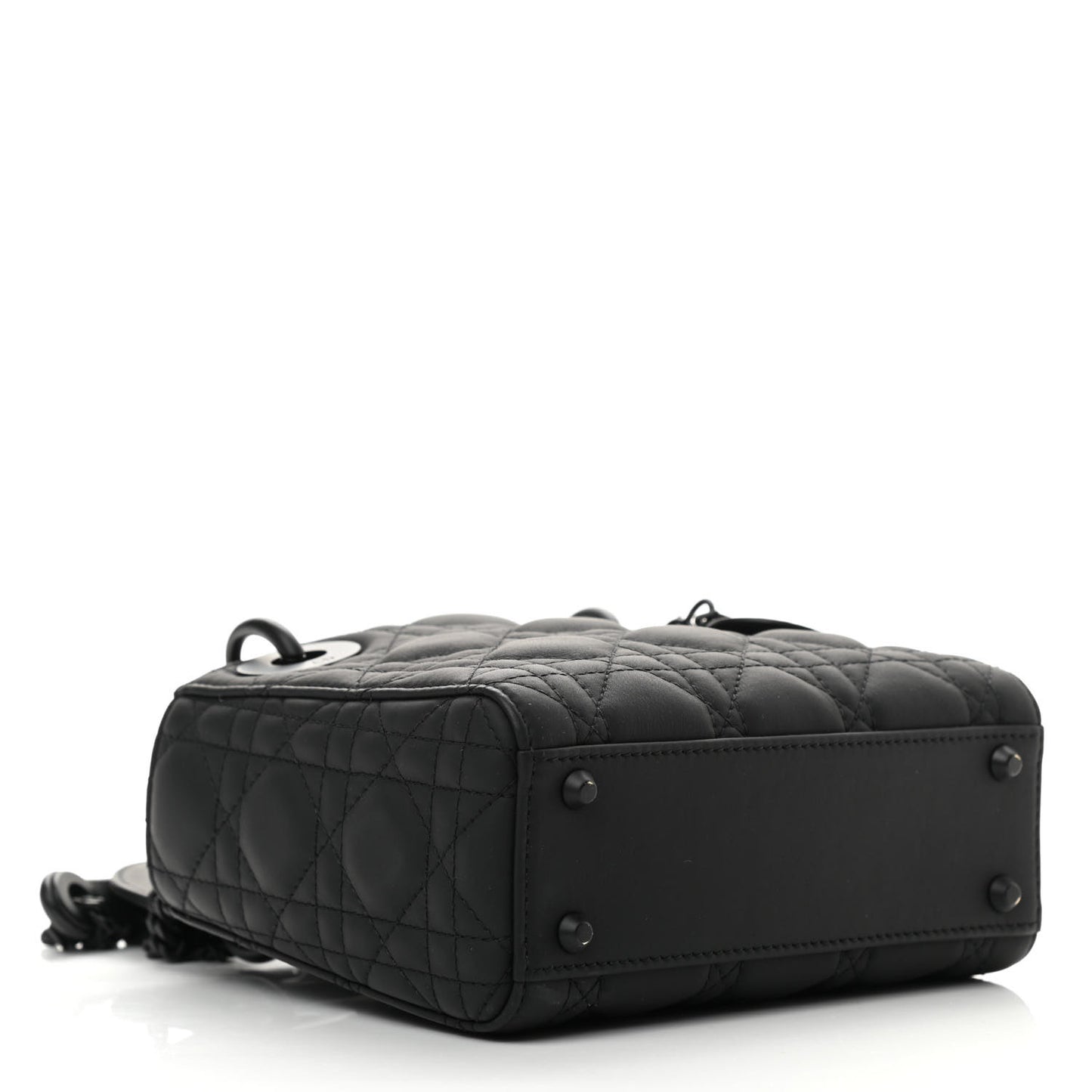 Ultra Matte Calfskin Cannage Mini Lady Dior Black
