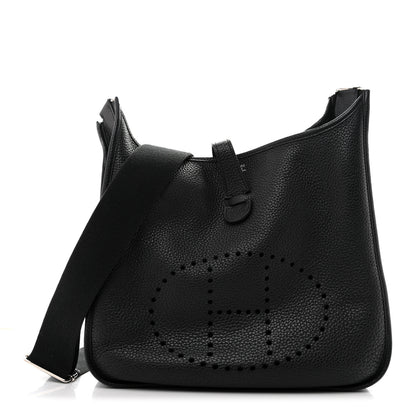 Hermes Taurillon Clemence EVELYNE III GM Black 1 of 16