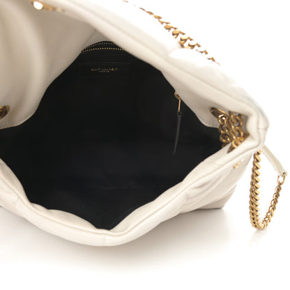 Saint Laurent Lambskin Quilted Small Loulou Puffer Monogram Chain Satchel Crema Soft 5 of 15