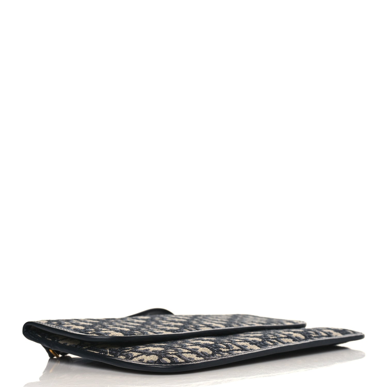Christian Dior Oblique Flap Pouch Clutch Blue 4 of 8