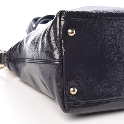 Gucci Vernice Naplack Small Soho Top Handle Satchel Uniform Blue 9 of 13