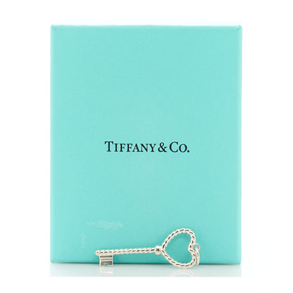 Tiffany Sterling Silver Twist Heart Key Pendant 3 of 4