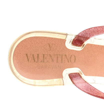 Valentino Garavani PVC Jelly Glitter Rockstud Bow Thong Sandals 36 Pink 7 of 8